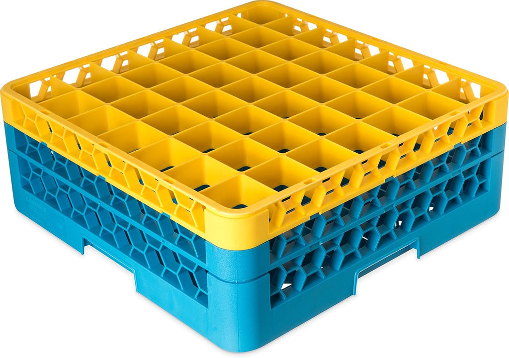 16 Compartment Glass Rack with 2 Extenders, Carlisle Blue, Pack of 2 L65127