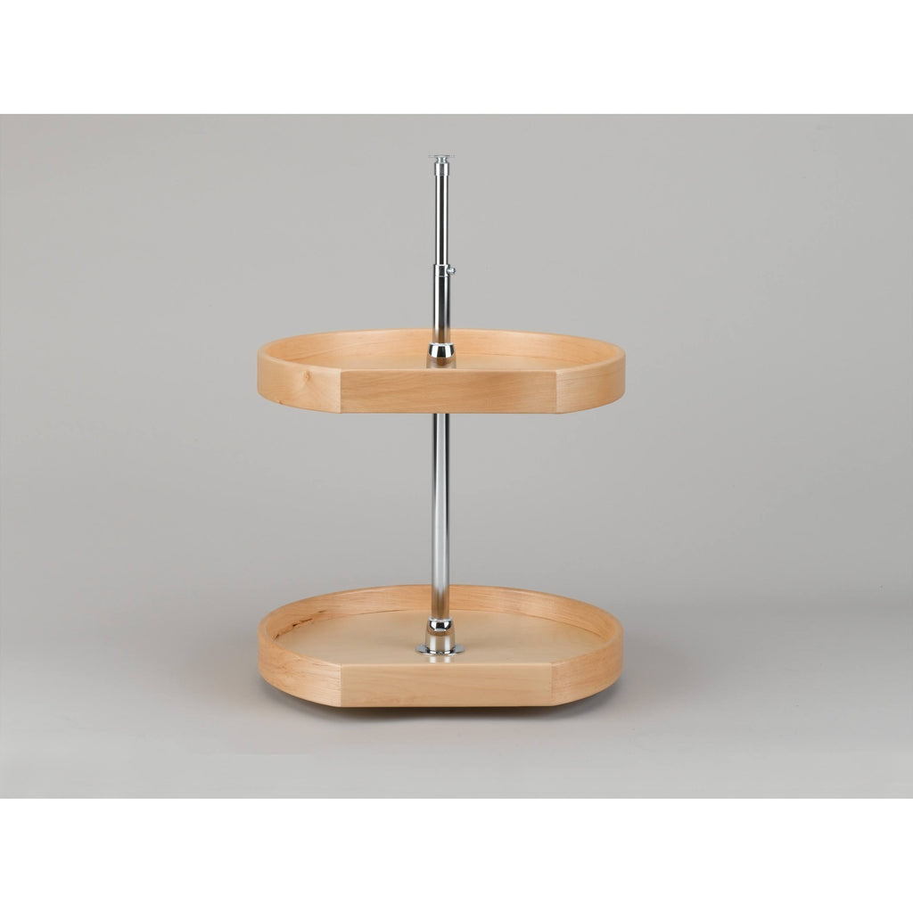 20 inch Natural Wood 2 Shelf Lazy Susan J32394