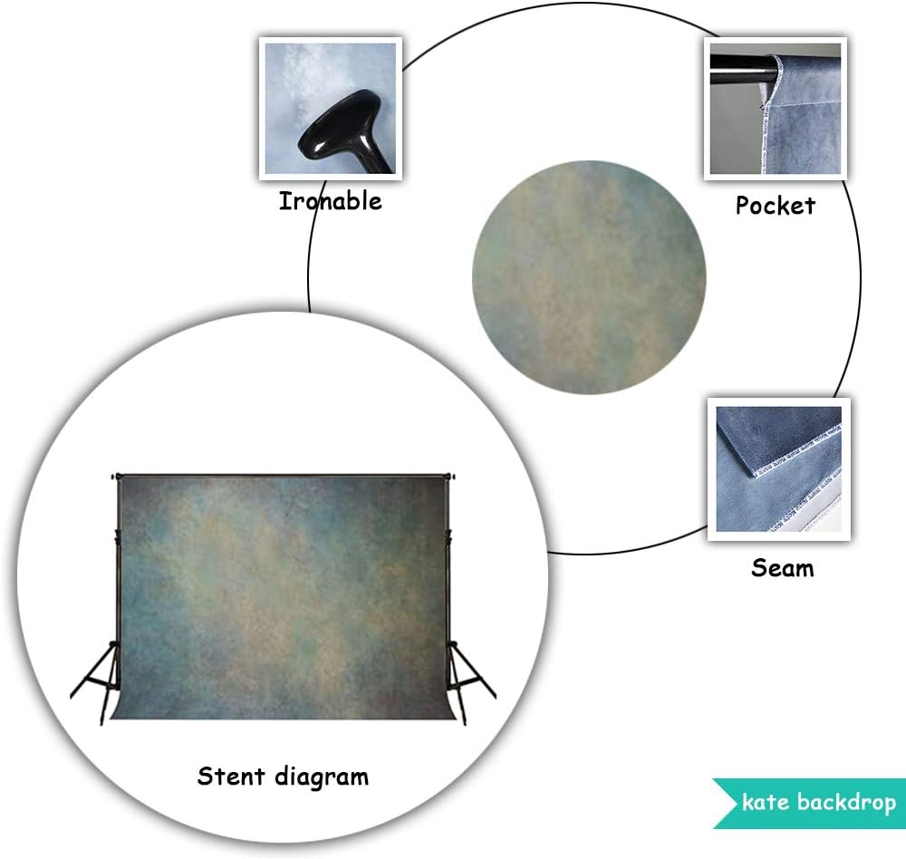 10ft(W) x6.5ft(H/T) Abstract Photo Backdrop Microfiber Cadetblue Pack of 2 U38598