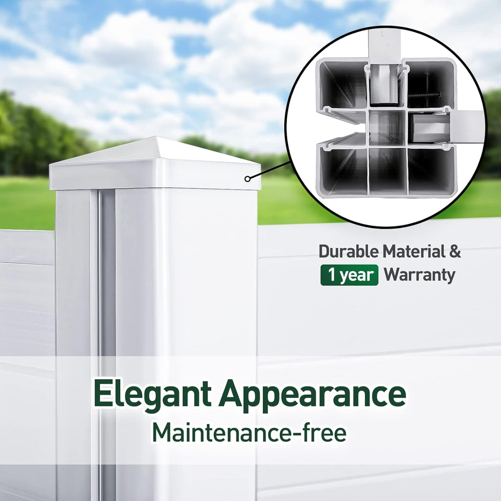 White Vinyl Fence, 2 Panels, 48W x 48H R849