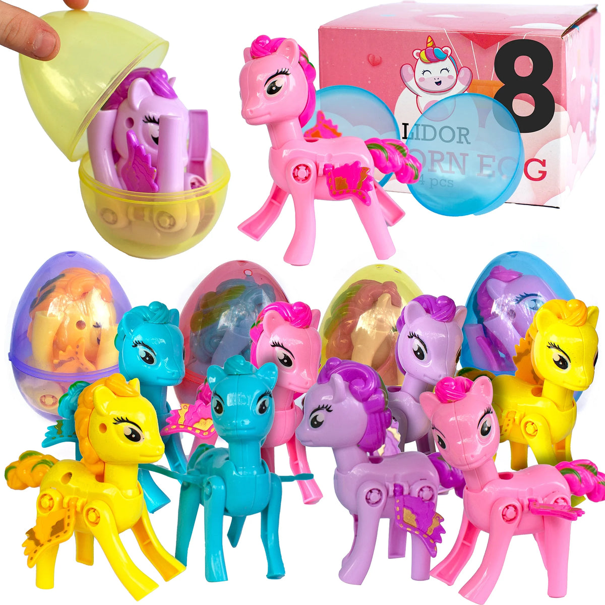 Unicorns Surprise Eggs with Toys Inside Pack of 8 F415