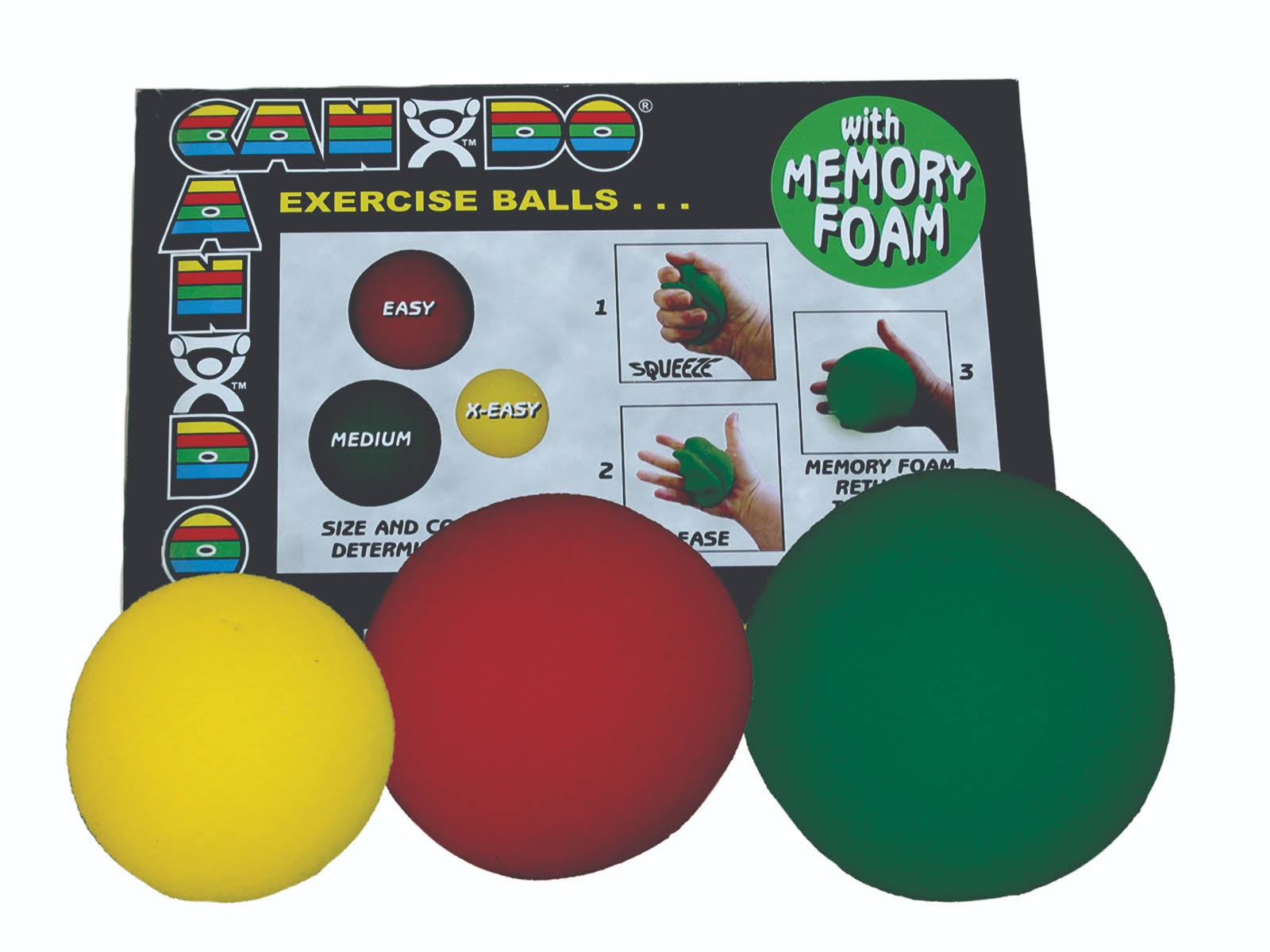 Yellow/Red/Green Memory Foam Hand Balls - 12 count Z864109