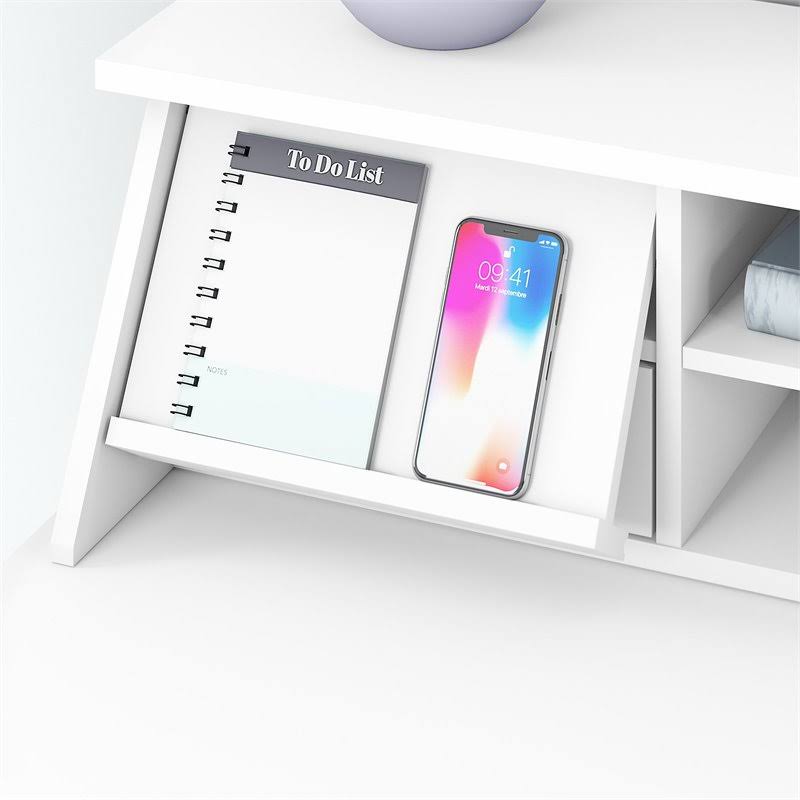 L Shaped Desk with Organizer and Bookcase S560