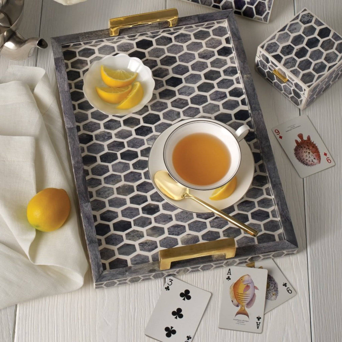Ivory/Grey Tray O92439