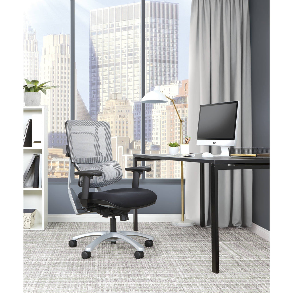 Grey Mesh Back Chair with Silver Base P624