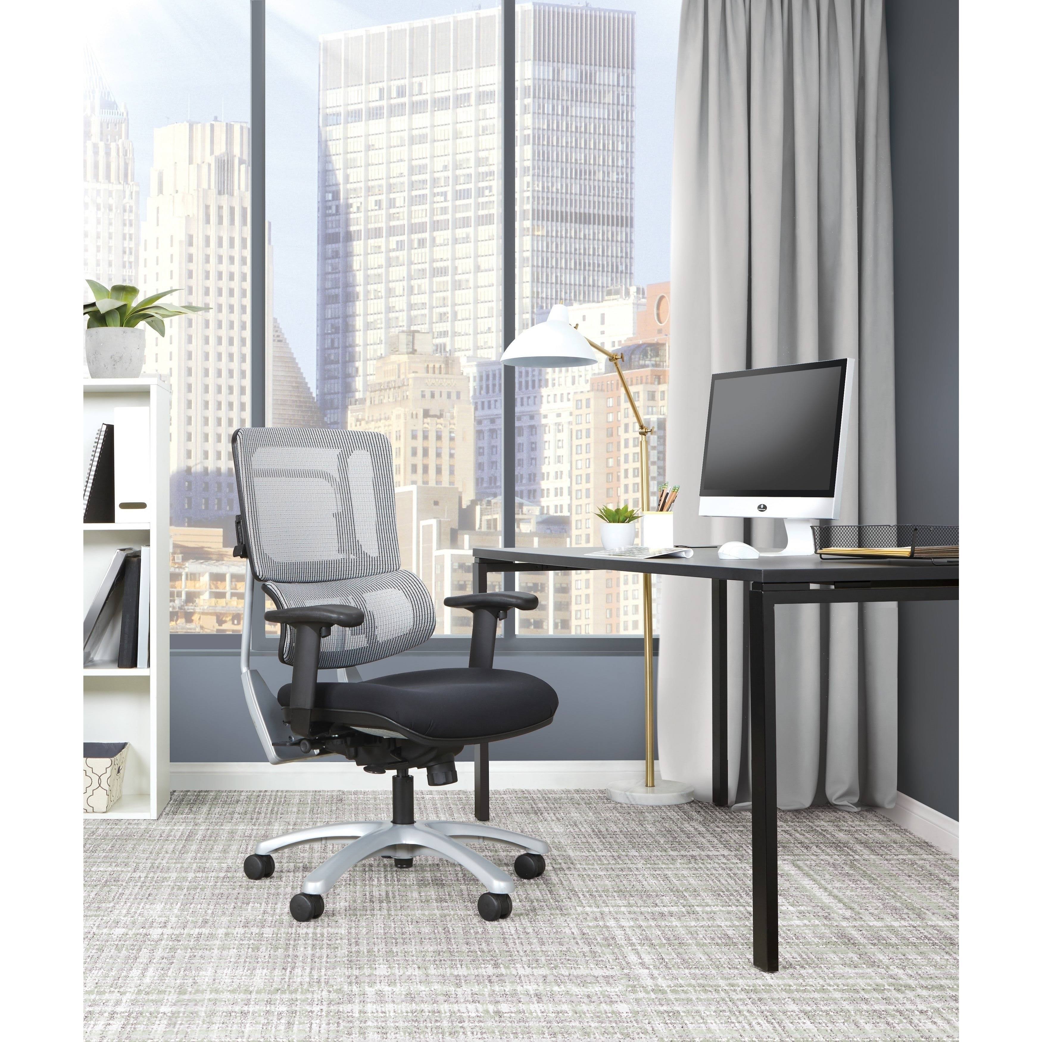Grey Mesh Back Chair with Silver Base P624