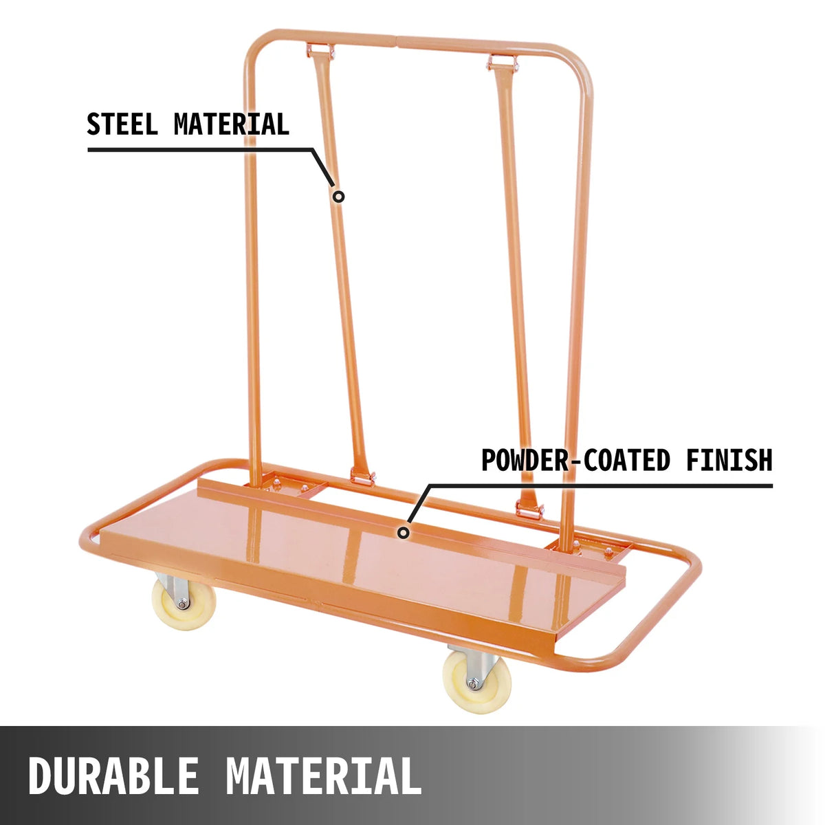 Drywall Cart Platform Hand Truck 3000 lbs Capacity with Four Swivel Casters V8765