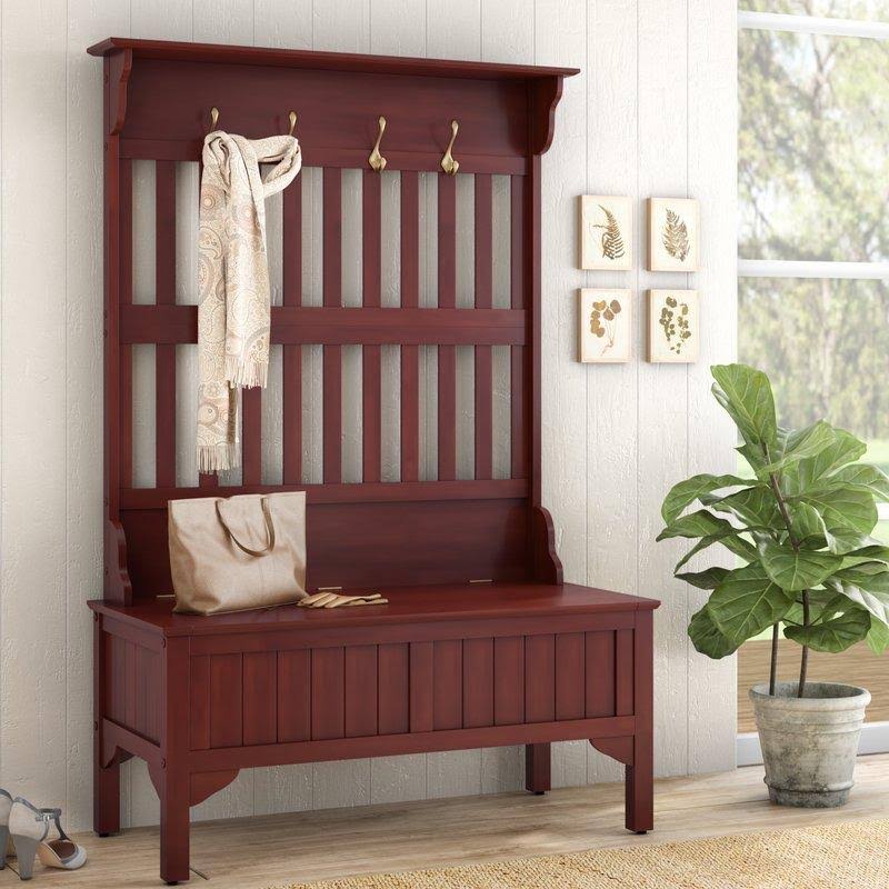 Hall Tree & Storage Bench (Black) X487