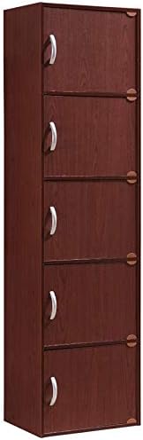 5 Shelf 5 Door Bookcase in Mahogany R691274