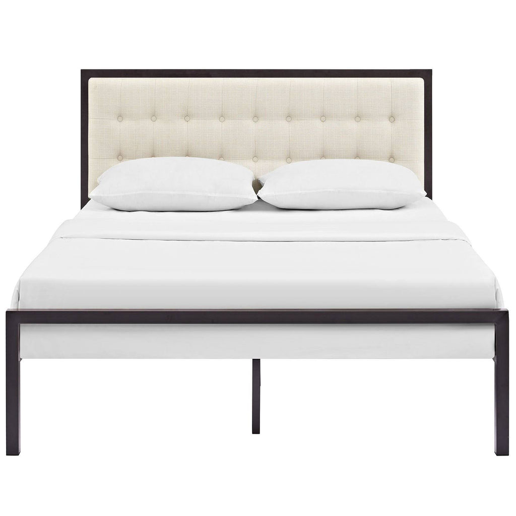 Full Fabric Bed, Brown Gray O8823