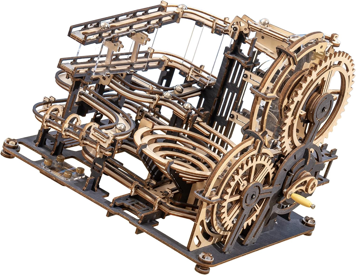 3D Wooden Puzzles Marble Run Chain Model Mechanical Building Kit G311