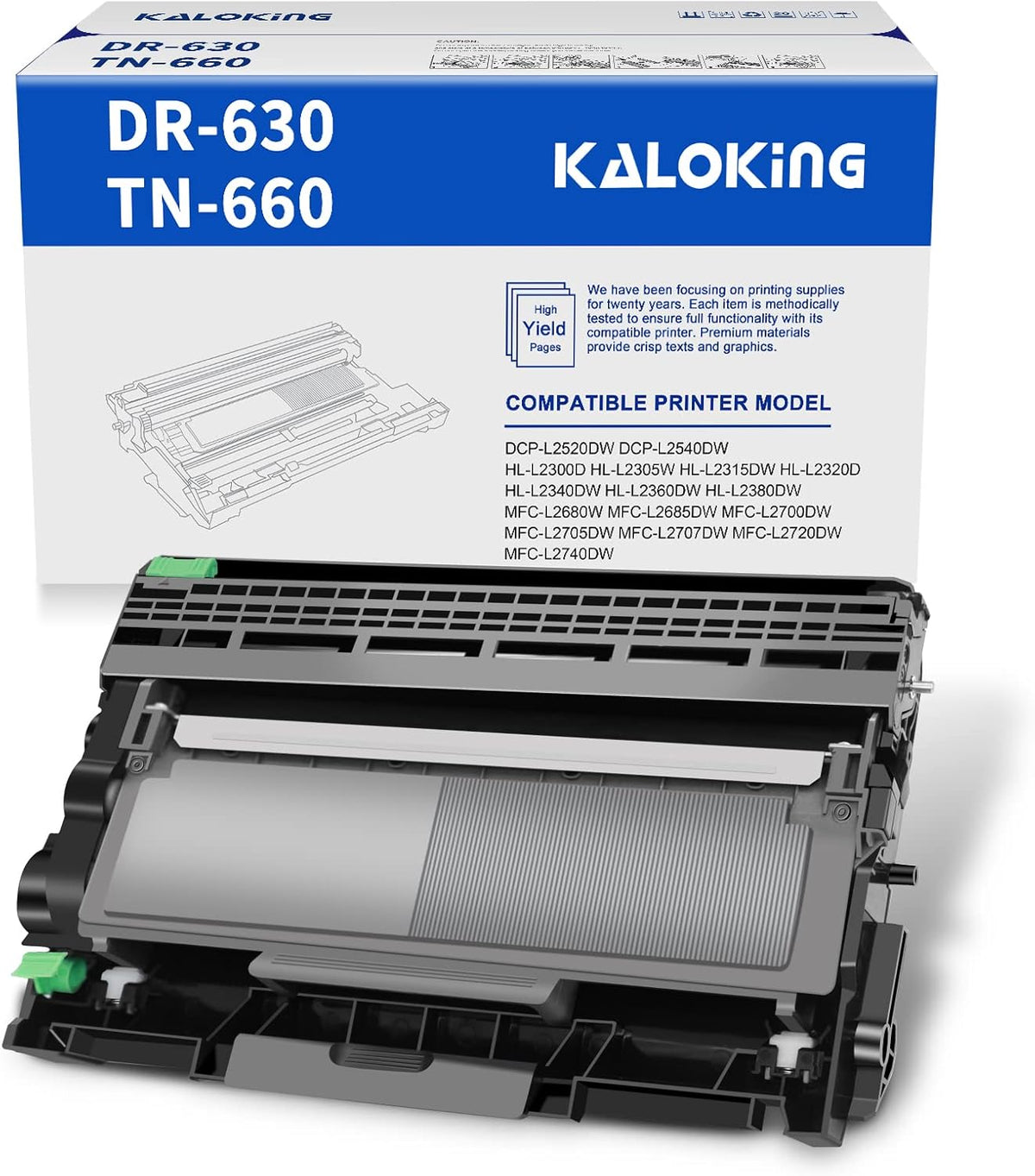 Compatible Drum Unit and Toner Cartridge for Brother Printer (1 TN660+1 DR630) T9683