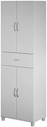 Dove Gray Storage Cabinet with Drawer M6037
