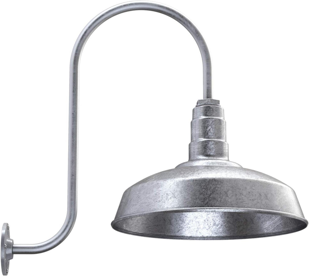 Black Outdoor Barn Light with 16 Dome and 16 Gooseneck T527403