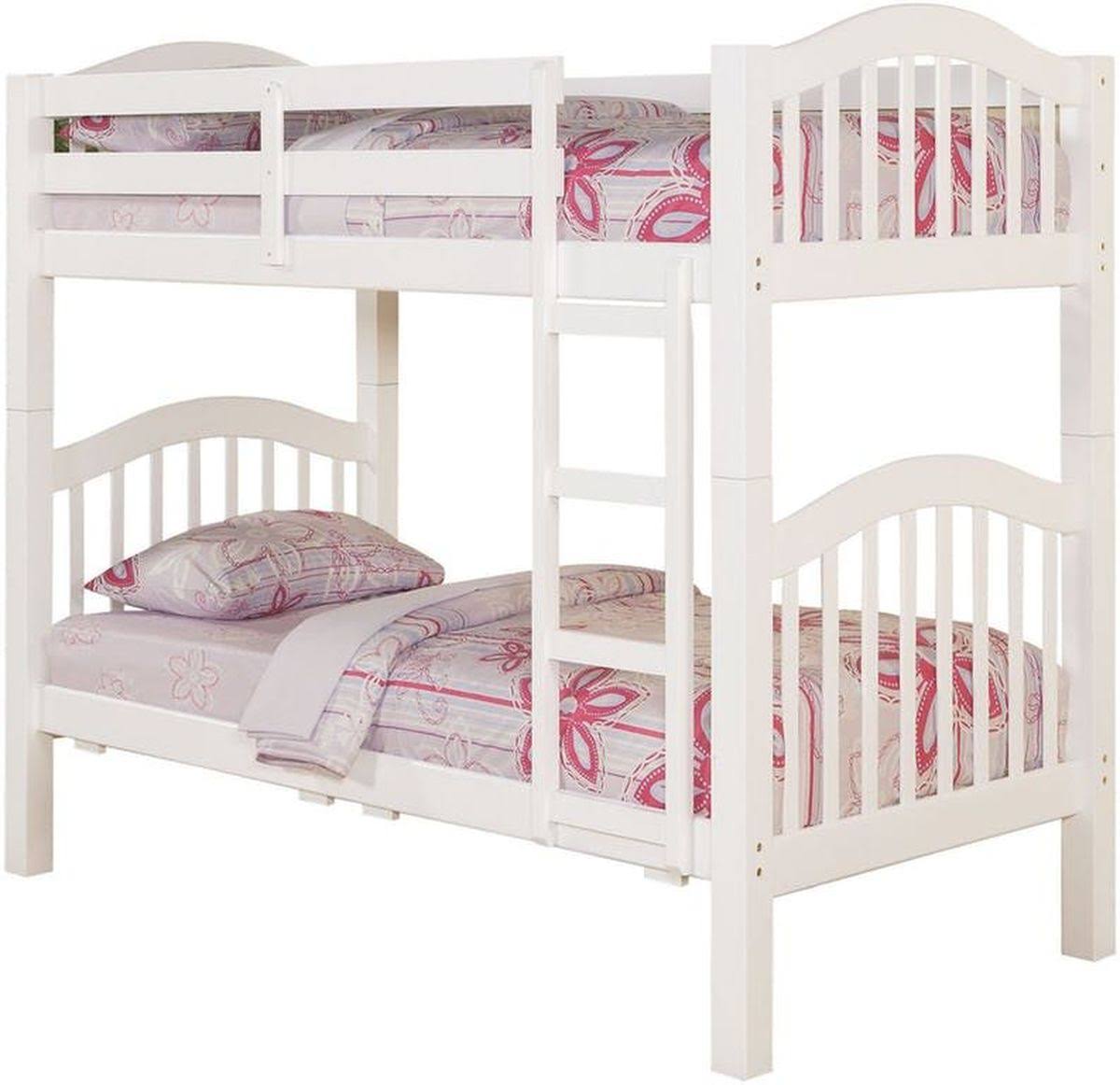 White Twin/Twin Bunk Bed F12419