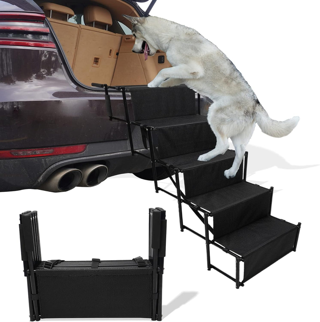 Grey Pack of 2 Folding Pet Stairs Ramp Ladder V31248