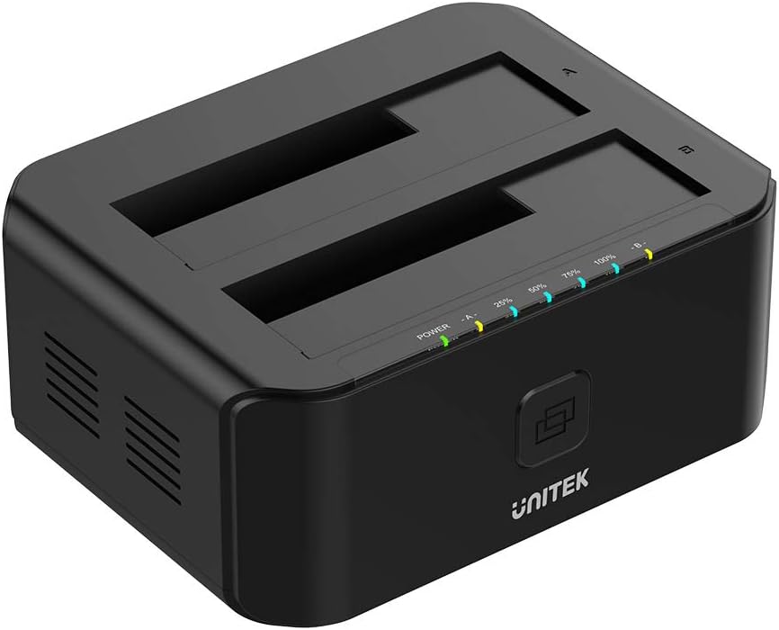 Black Dual Bay External Hard Drive Docking Station for 2.5/3.5-inch HDD SSD, Pack of 2 K3656