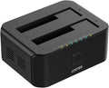 Black Dual Bay External Hard Drive Docking Station for 2.5/3.5-inch HDD SSD, Pack of 2 K3656