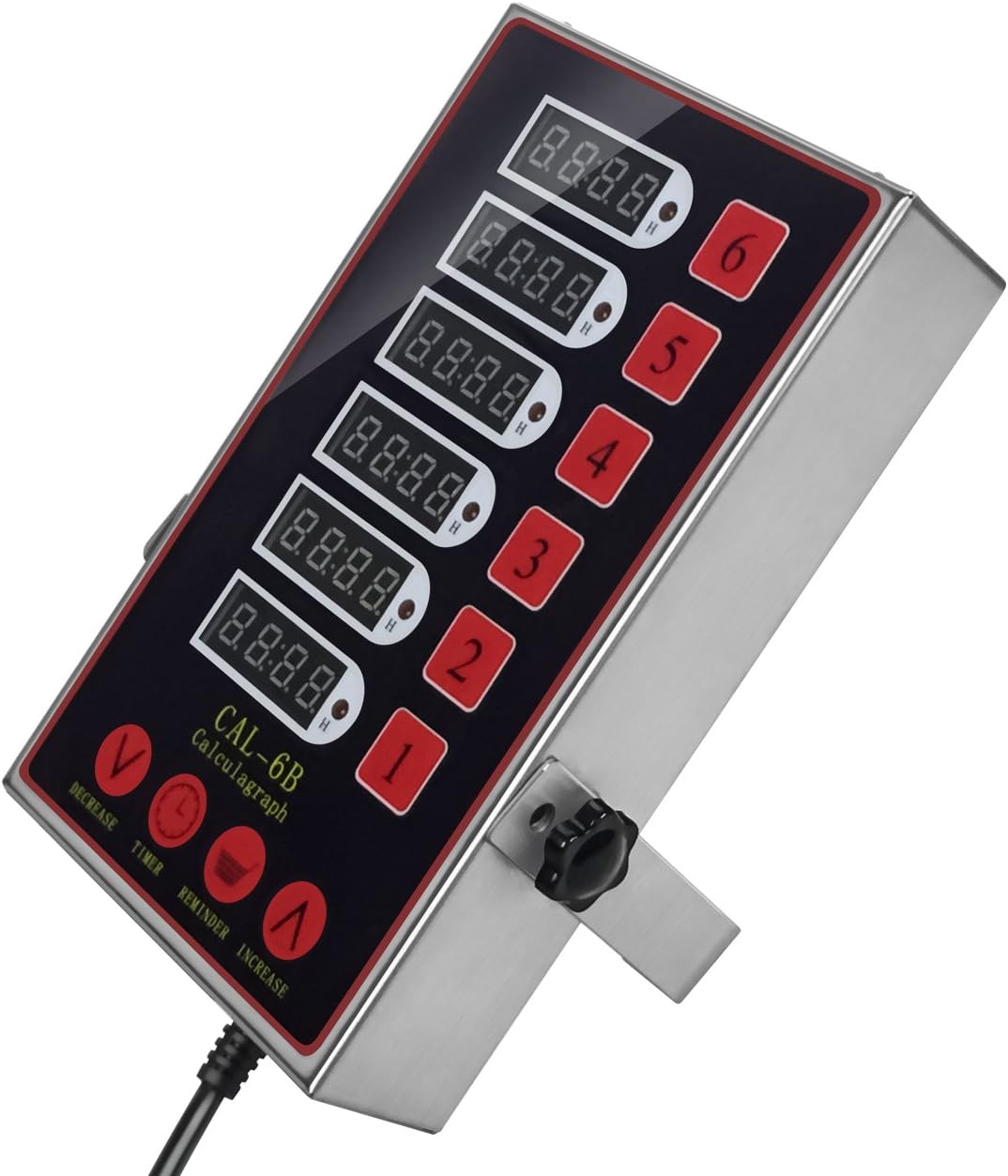 6 Channels Timer Cooking Timers Loud Alarm Clear LED Display Stainless Steel Calculagraph P718