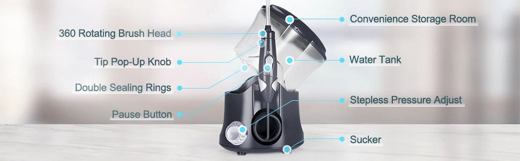 Water Flosser Oral Irrigator with 10 Pressures & 8 Tips, 600ml L5234