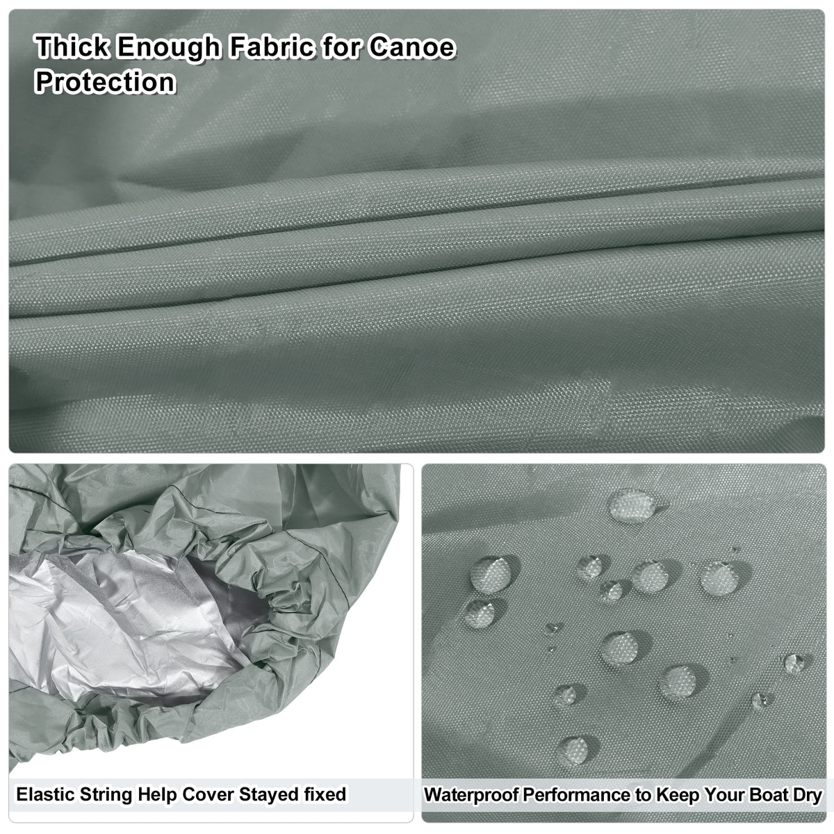 Silver Tone 16.8-18.2ft Kayak Cover O338