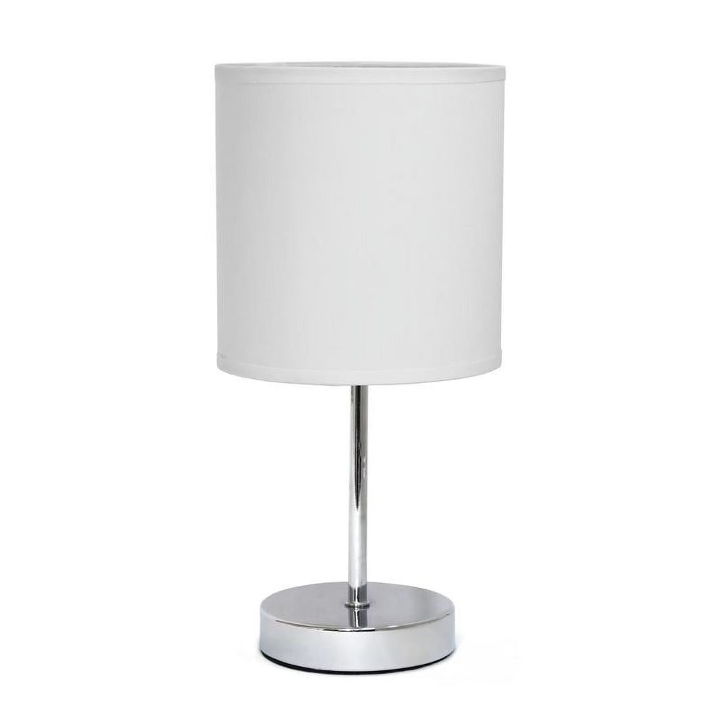 White Mini Table Lamp with Fabric Shade H187894