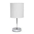 White Mini Table Lamp with Fabric Shade H187894