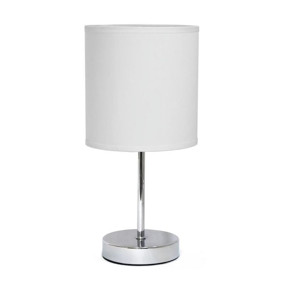 White Mini Table Lamp with Fabric Shade H187894