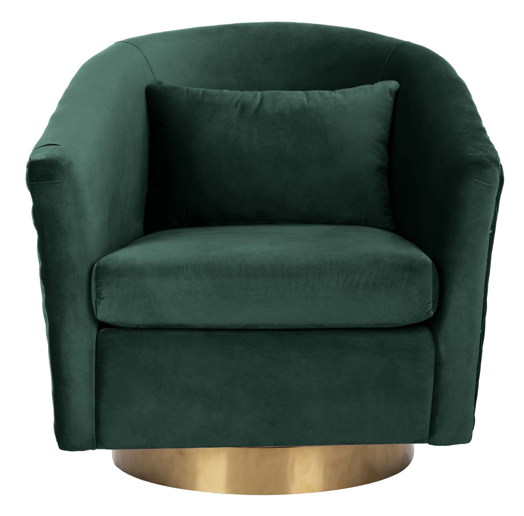 Emerald Velvet Quilted Swivel Tub Chair A190