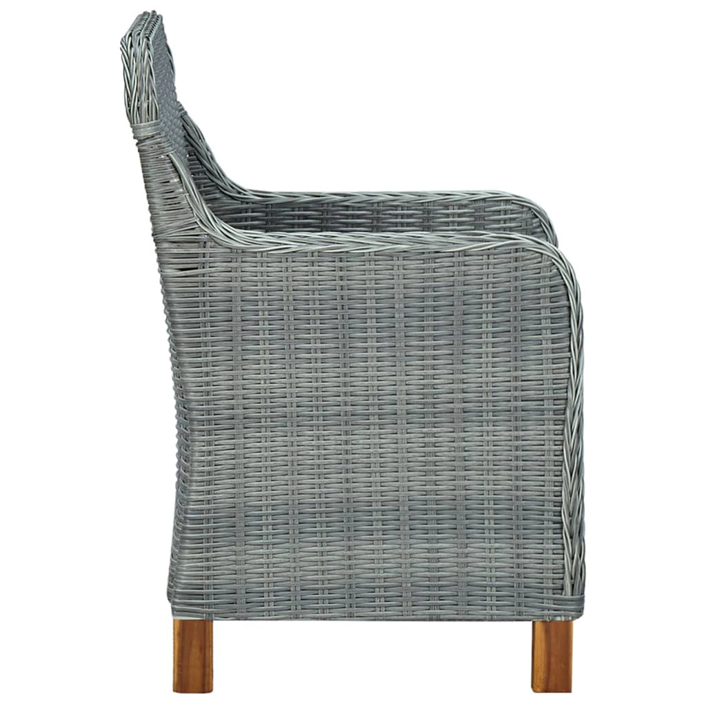 Light Gray Poly Rattan Garden Chairs with Cushions 2 pcs T197041