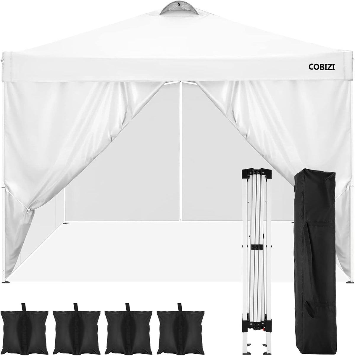 10x10 FT Outdoor Portable Canopy Tent with Sidewalls S749397