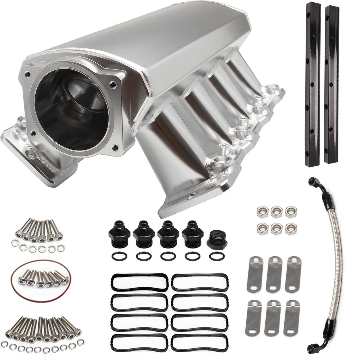 102mm Intake Manifold for Cathedral Port Heads LS Based Engines (Black) O19543