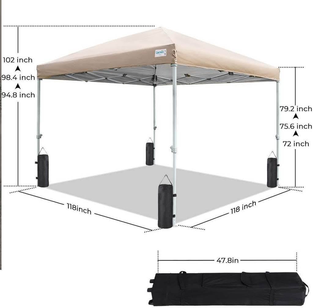 Tan Pop Up Canopy with Netting F671