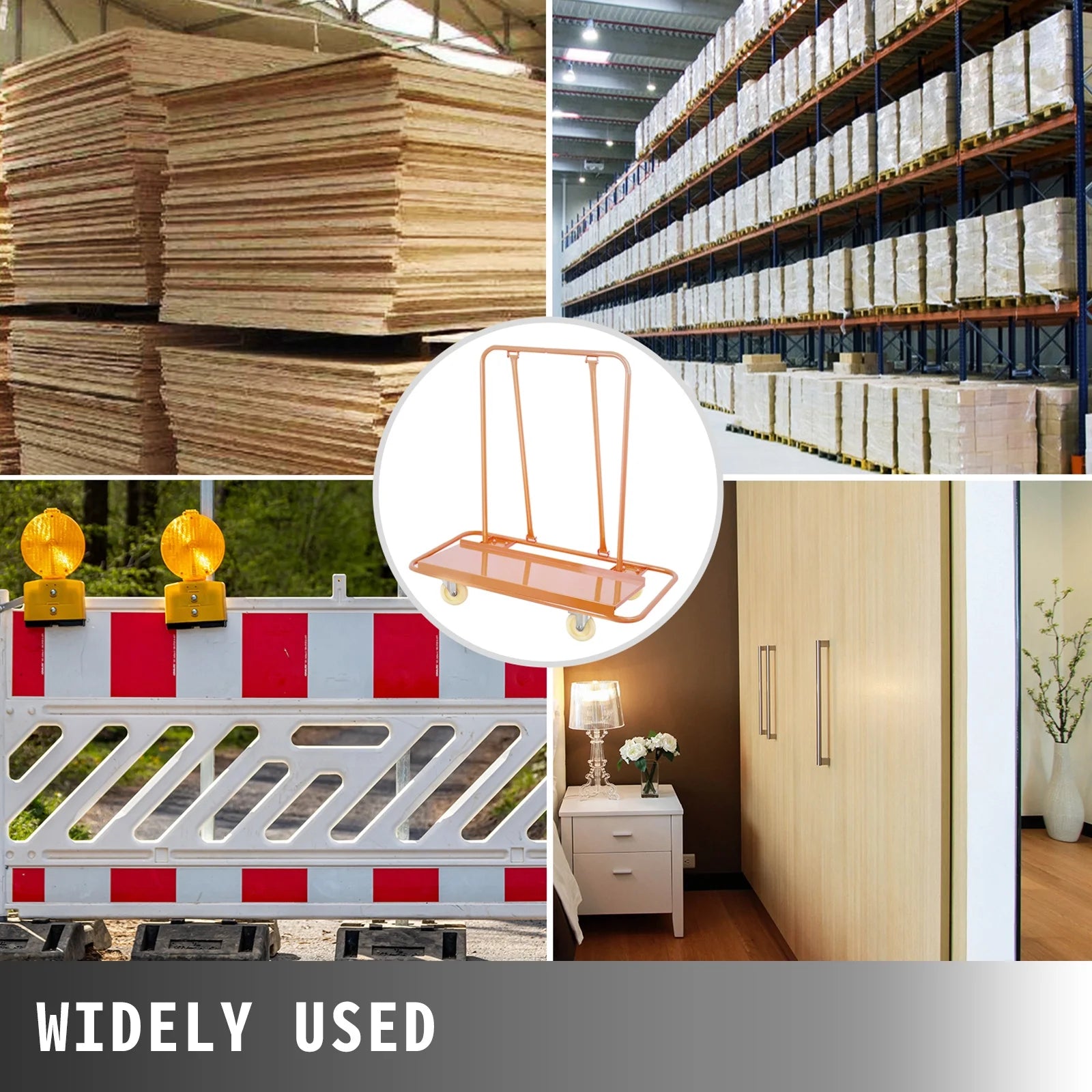 Drywall Cart Platform Hand Truck 3000 lbs Capacity with Four Swivel Casters V8765