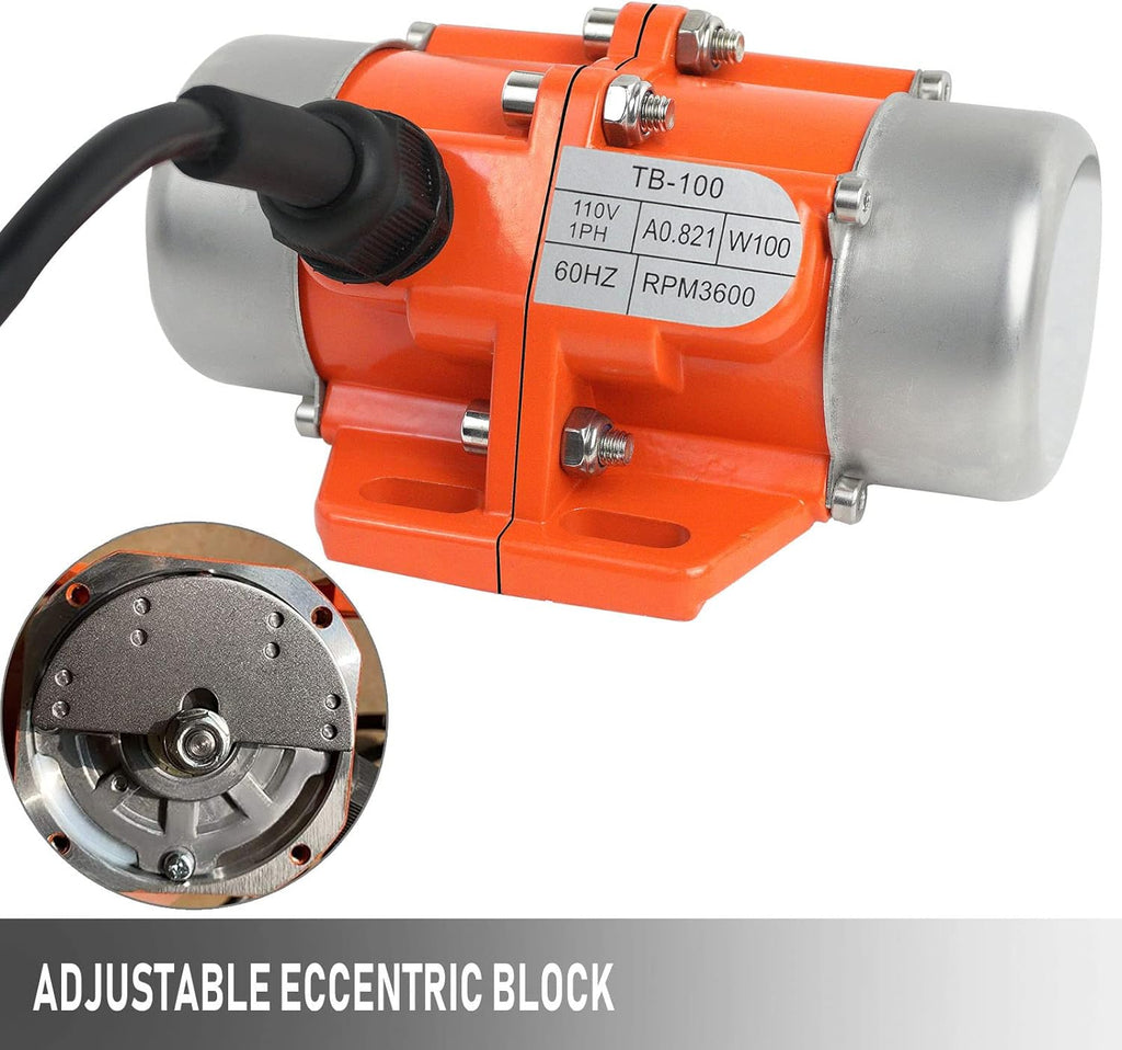 Concrete Vibrator Vibration Motor 100W Single Phase Electric Vibrating Motor Aluminum Alloy Case AC 110V 3600rpm Pack of 2 J85867