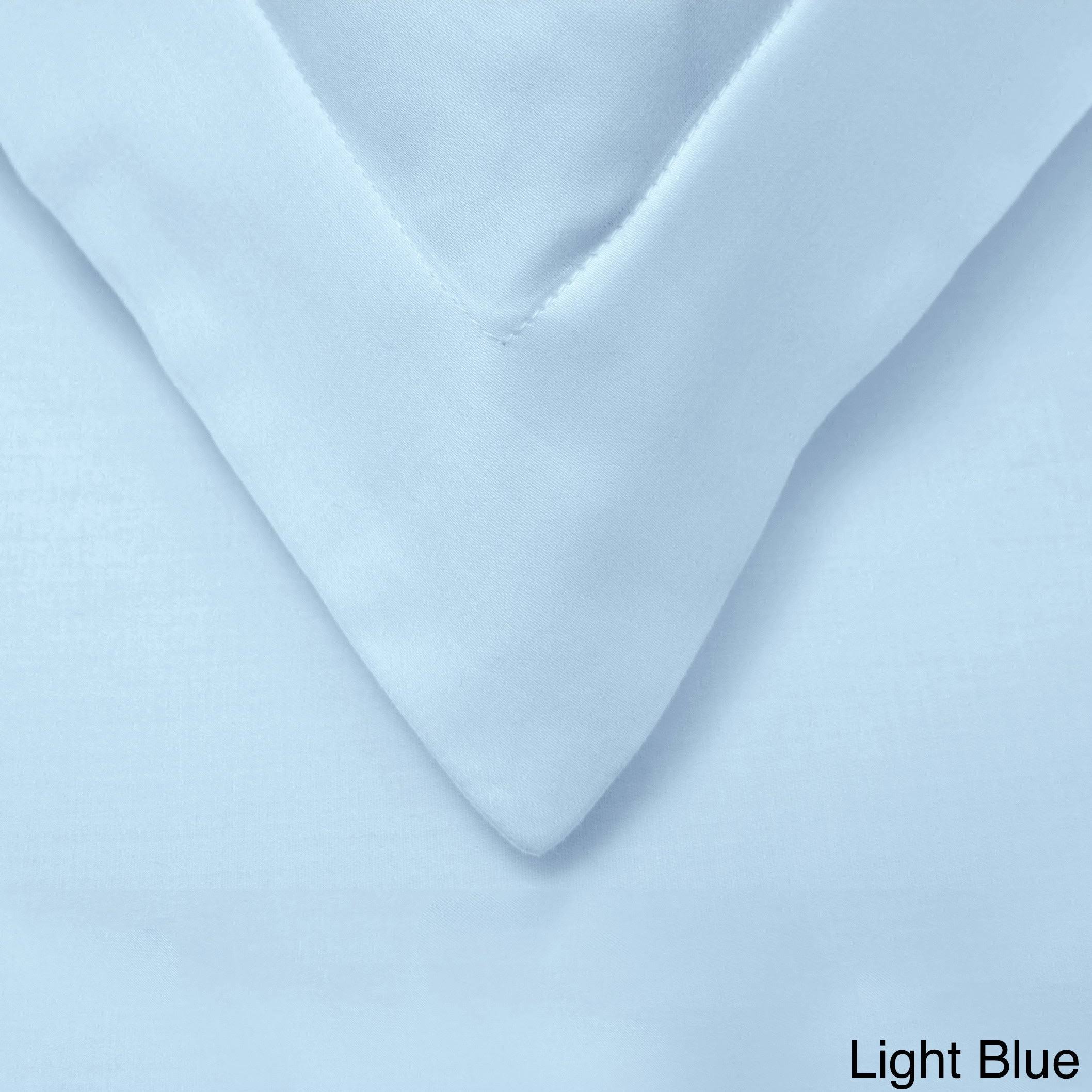 Light Blue Twin Cotton Sateen Duvet Cover Set A859308
