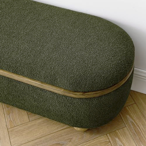 Dark Blue Upholstered Storage Ottoman Bench Z4347