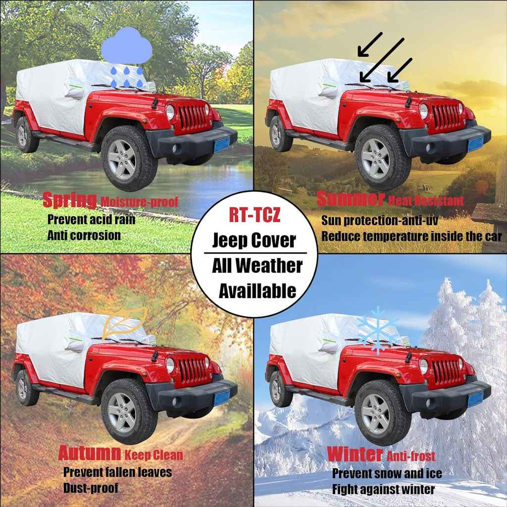 Car Rain Sunshade Cover for Jeep Wrangler JK JL 4 Door O880