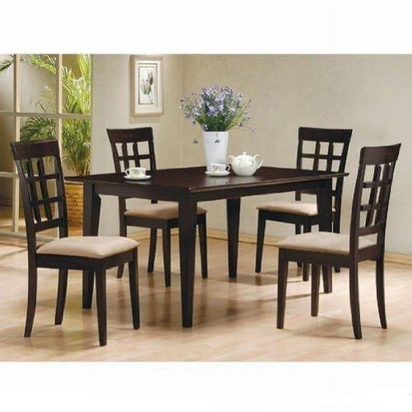 Wheat Back Side Chairs Cappuccino and Beige (Set of 2) B7852