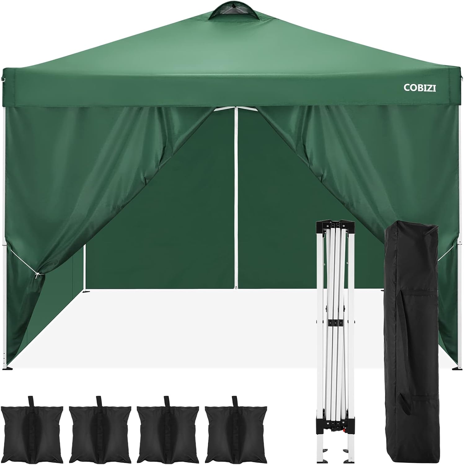 10x10 FT Outdoor Portable Canopy Tent with Sidewalls S749397