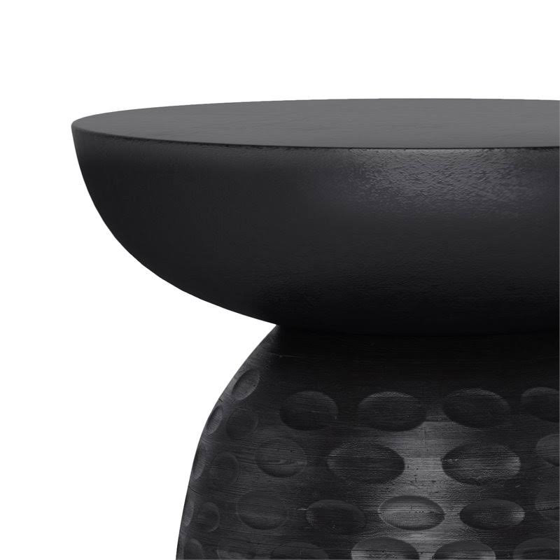 Black Solid Mango Wood Accent Table J8343