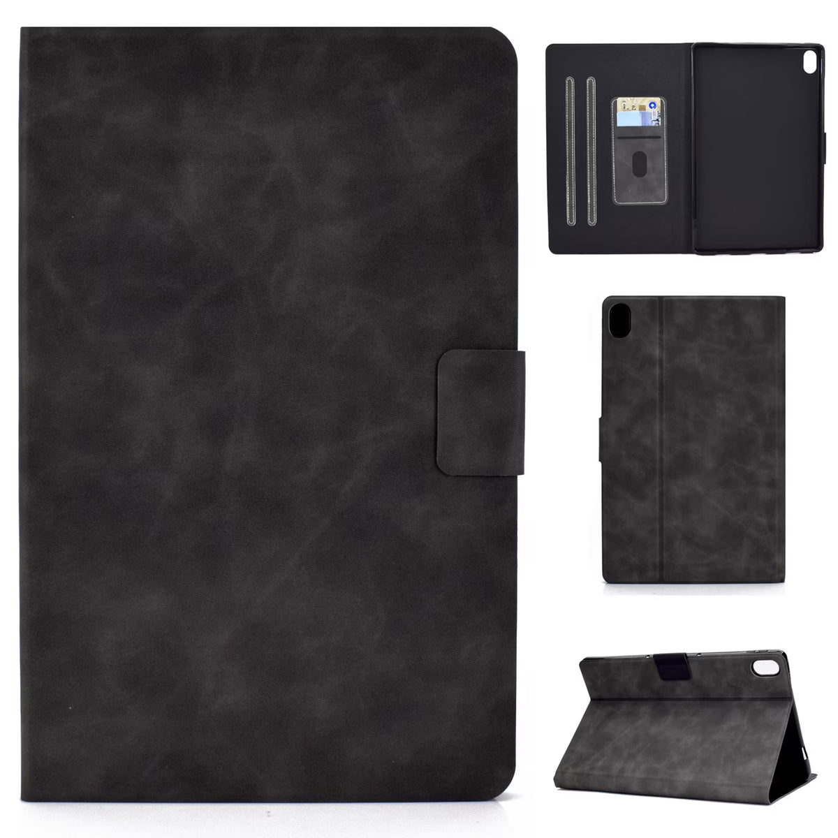 Black Leather Folio Stand Cover for iPad 10.9 Inch Y74777