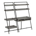 2-Piece Desk and Bookcase Set in Gray Oak P67047