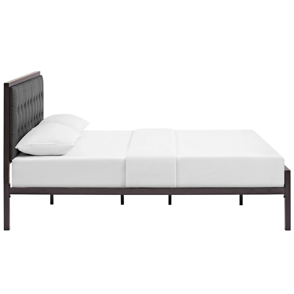 Full Fabric Bed, Brown Gray O8823