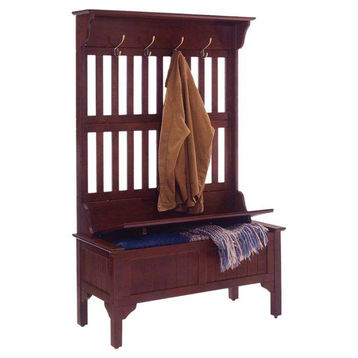 Hall Tree & Storage Bench (Black) X487