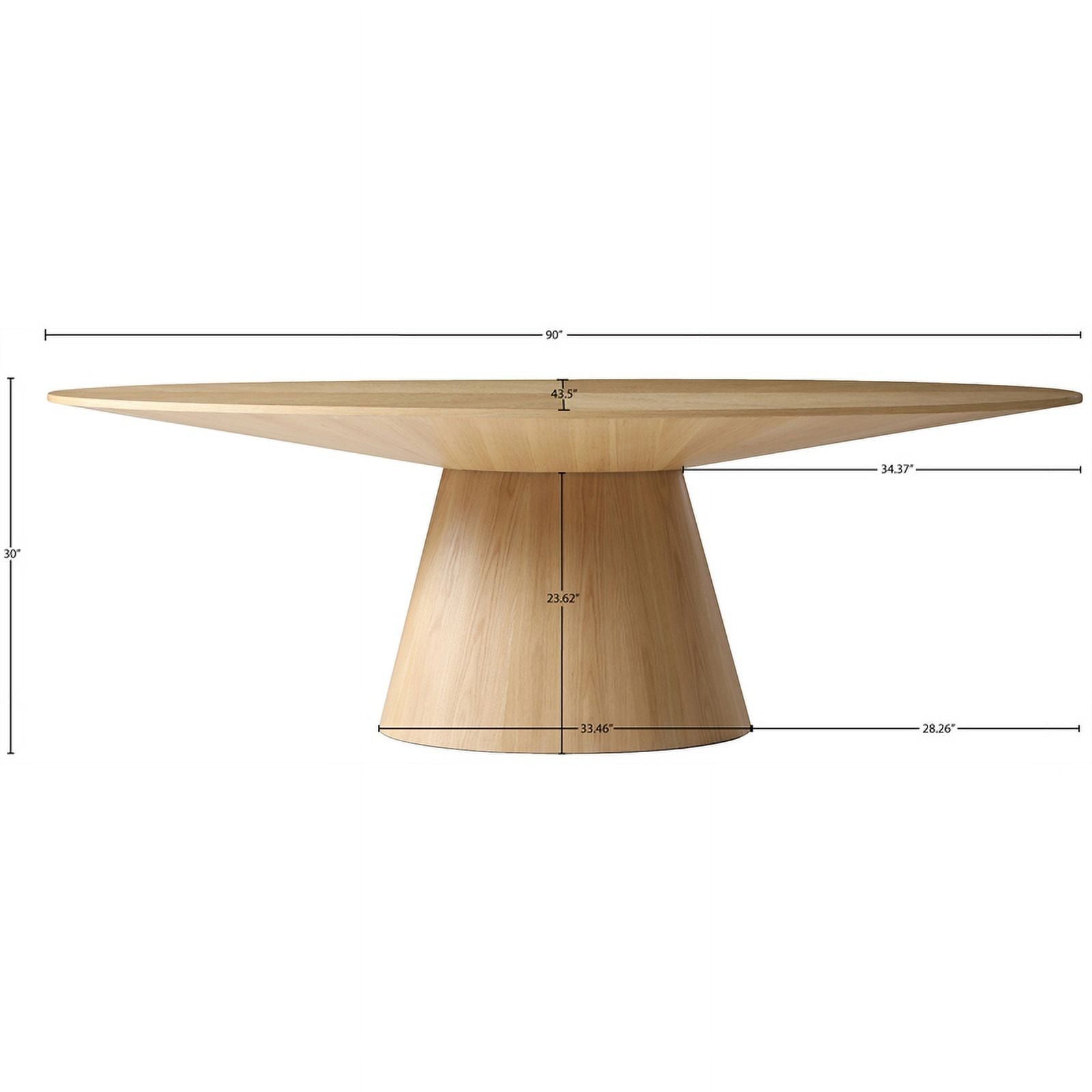 Oval Top Wood Veneer Dining Table in White Oak C986