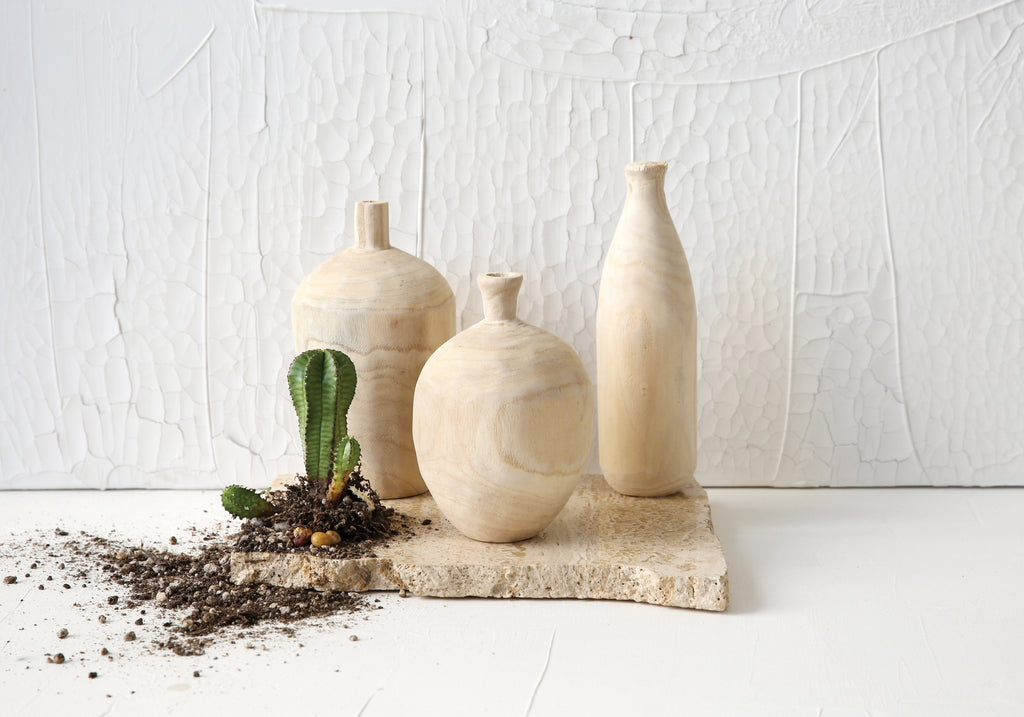 Paulownia Wood Vases (Set of 3) M183