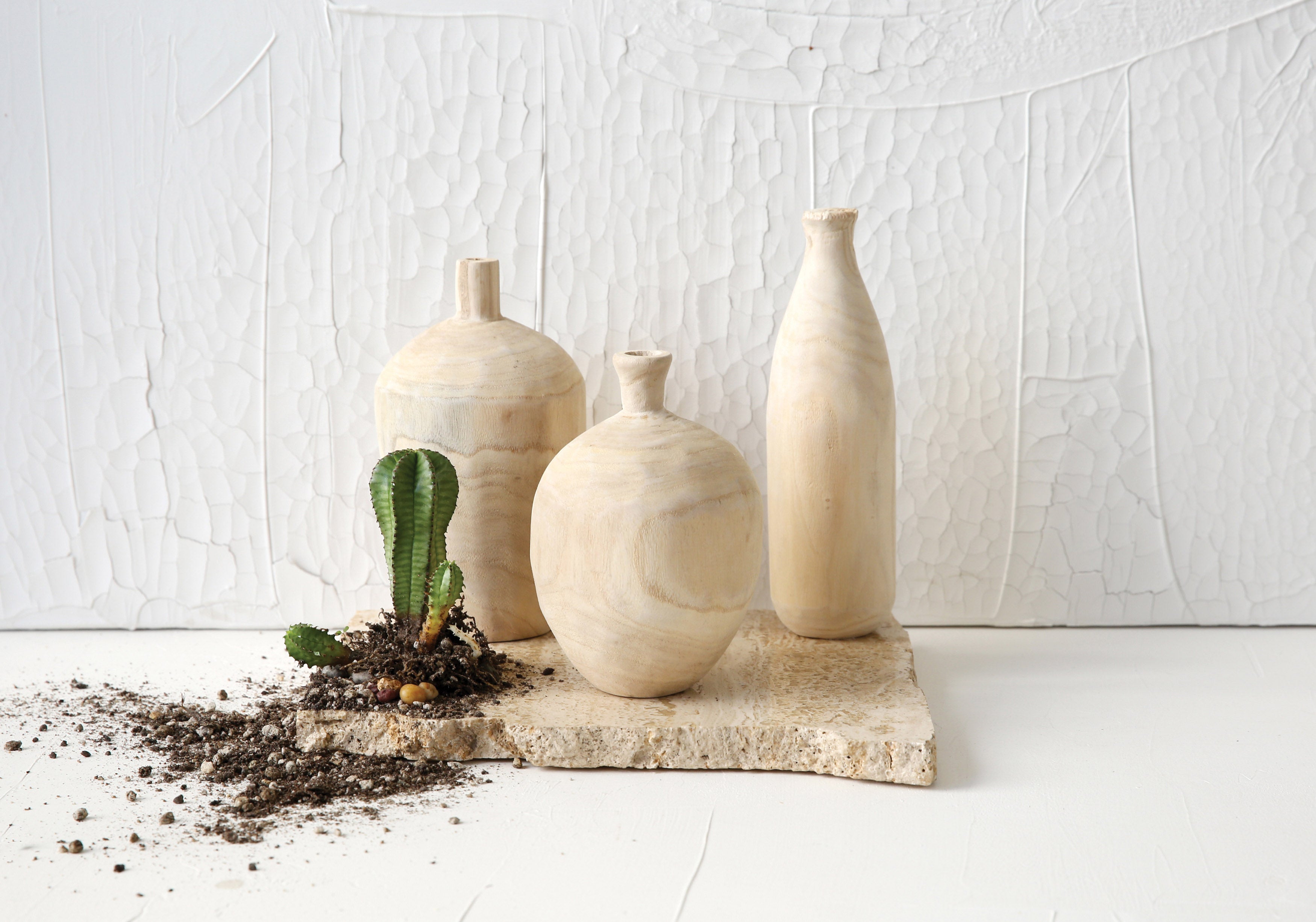 Paulownia Wood Vases (Set of 3) M183