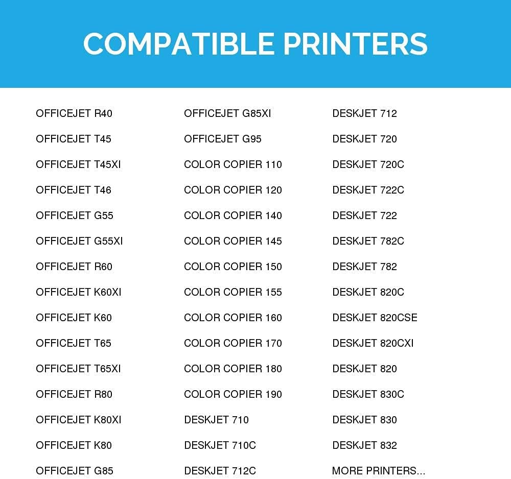 6-Pack Ink Cartridge Replacements for HP 45 & HP 23 G72056