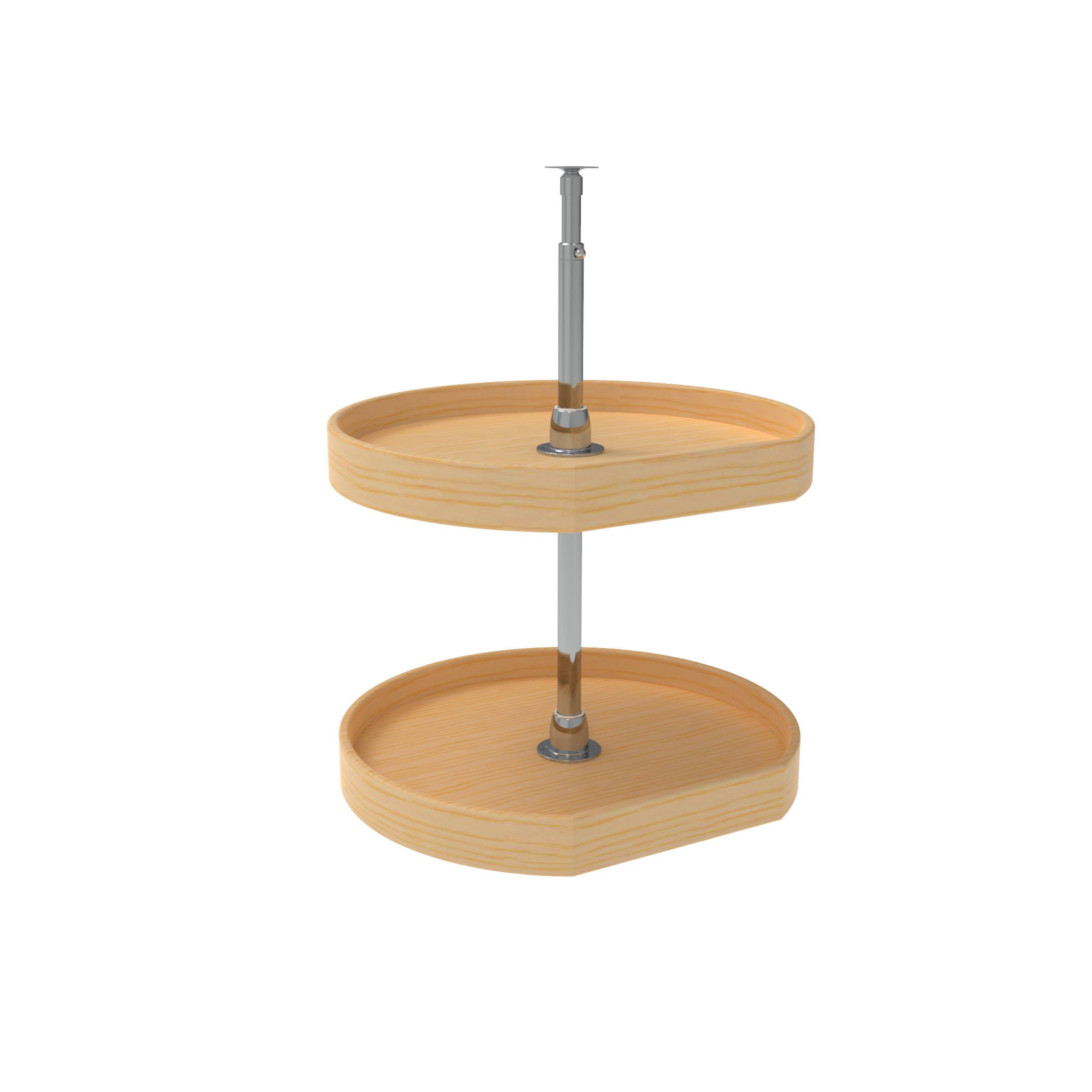 20 inch Natural Wood 2 Shelf Lazy Susan J32394